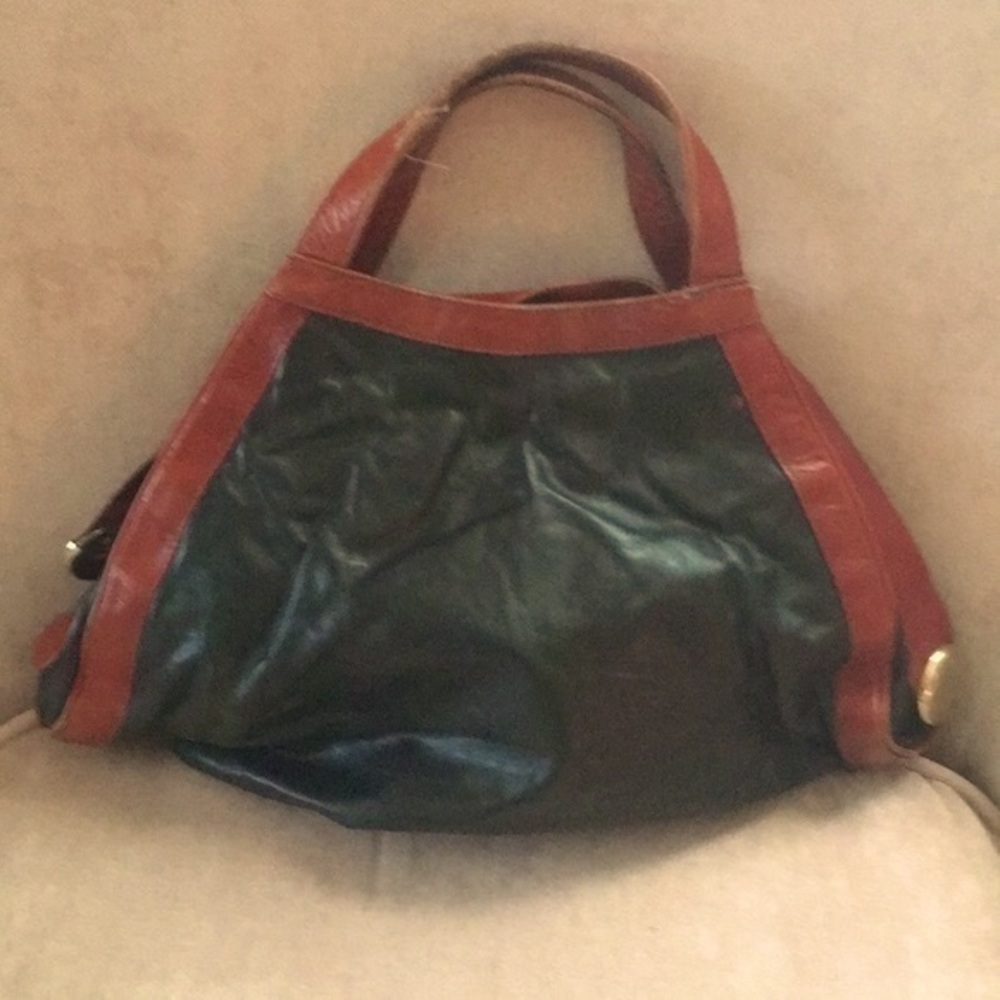 Cesare Piccini black and brown‎ leather bag Italian made